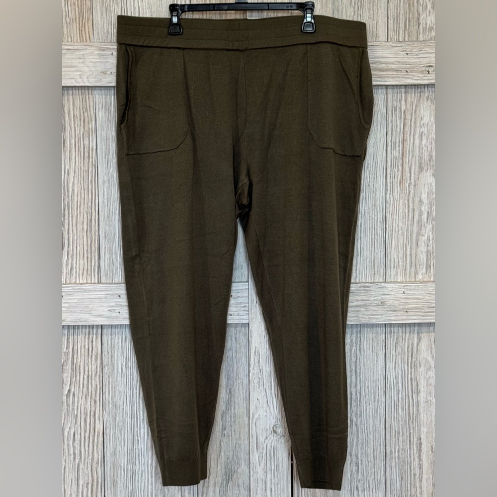 Belle by Kim Gravel Olive Jogger Pants sz 1XP